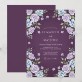 Pflaumen Traum Botanische Hochzeit Einladung (Vorne/Hinten)