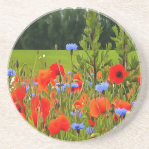 Pflaumen und Blumen Realistische Landschaft Kunst Getränkeuntersetzer