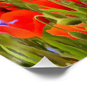 Pflaumen und Blumen Realistische Landschaft Kunst Poster (Ecke)