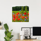 Pflaumen und Blumen Realistische Landschaft Kunst Poster (Heimbüro)