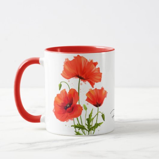 Pflaumen und Blüten der Aquarellmalerei Tasse (Links)