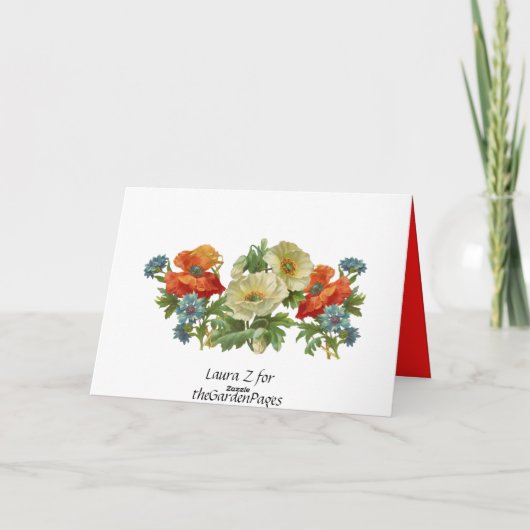 Pflaumen und Cornblumen - ganz nach Ihren Wünschen Dankeskarte (Rückseite)