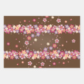 Pflaumen und Kirschblüten, dunkle Farbpalette Geschenkpapier Set (Vorderseite 3)