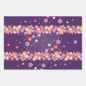 Pflaumen und Kirschblüten, dunkle Farbpalette Geschenkpapier Set (Vorderseite 2)