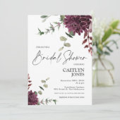 Pflaumen- und Lavendel-Brautparty Einladung (Stehend Vorderseite)