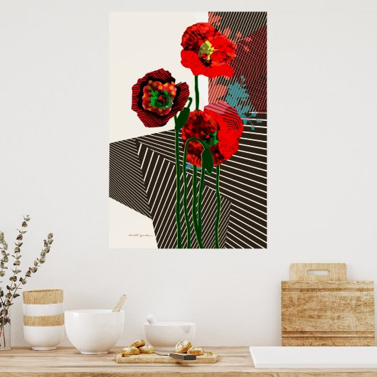 Pflaumen und Muster Poster (Küche)