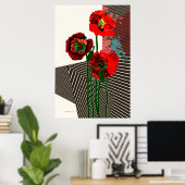 Pflaumen und Muster Poster (Heimbüro)