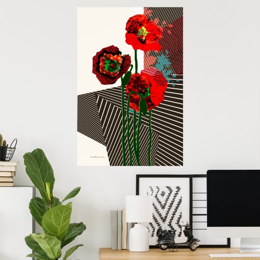 Pflaumen und Muster Poster (Heimbüro)