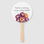 Pflaumen und Orangefarbene Peony Bouquet Wedding Fächer (Rückseite)