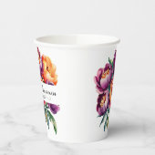 Pflaumen und Orangefarbene Peony Bouquet Wedding Pappbecher (Links)