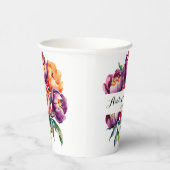 Pflaumen und Orangefarbene Peony Bouquet Wedding Pappbecher (Rechts)