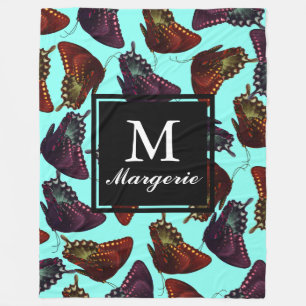 Pflaumen und Orangenschmetterlinge Personalisiert Fleecedecke