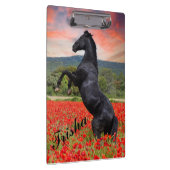 Pflaumen und Pferdekletterwand Klemmbrett (Rechts)