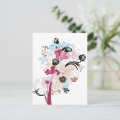 Pflaumen und Rose Postkarte (Stehend Vorderseite)