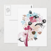 Pflaumen und Rose Postkarte (Vorne/Hinten)