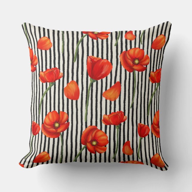 Pflaumen und Streifen Kissen (Vorderseite)