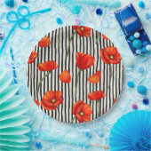 Pflaumen und Streifen Pappteller (Party)