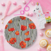 Pflaumen und Streifen Pappteller (Party)