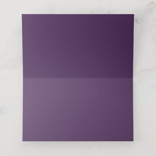 Pflaumen und Violett Lila Blütenwelt Elegante Hoch Platzkarte (Innenseite Aufgefaltet)