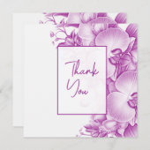 Pflaumen und Weiße Orchideen Hochzeit Dankeskarte (Vorne/Hinten)