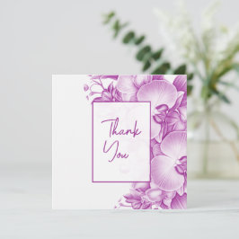 Pflaumen und Weiße Orchideen Hochzeit Dankeskarte