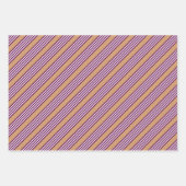 Pflaumen und weiße Streifen mit bräunlicher Farbe Geschenkpapier Set (Vorderseite 2)