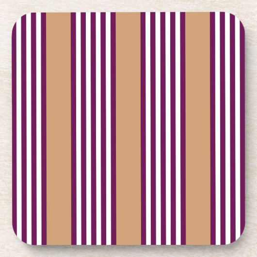 Pflaumen und weiße Streifen mit bräunlicher Farbe Getränkeuntersetzer (Vorderseite)