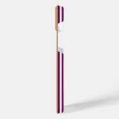 Pflaumen und weiße Streifen mit bräunlicher Farbe iPhone Hülle (Linke Seite)