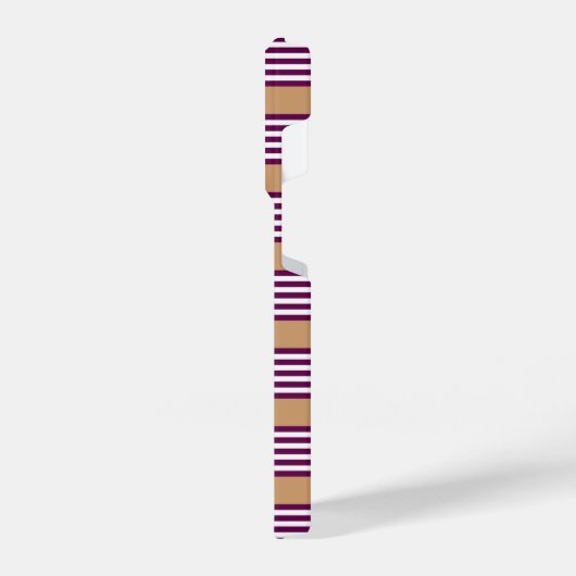 Pflaumen und weiße Streifen mit bräunlicher Farbe iPhone Hülle (Linke Seite)