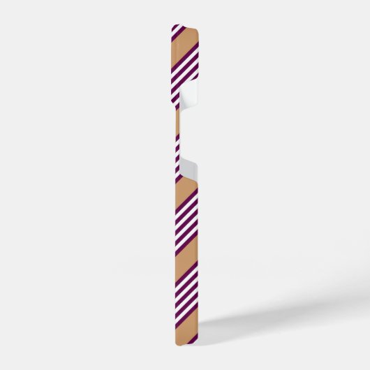 Pflaumen und weiße Streifen mit bräunlicher Farbe iPhone Hülle (Linke Seite)