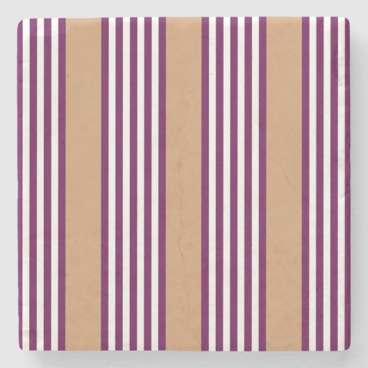 Pflaumen und weiße Streifen mit bräunlicher Farbe Steinuntersetzer (Vorderseite)