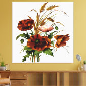 Pflaumen und Weizen Botanische Kunst Leinwanddruck (Insitu (Wohnzimmer))