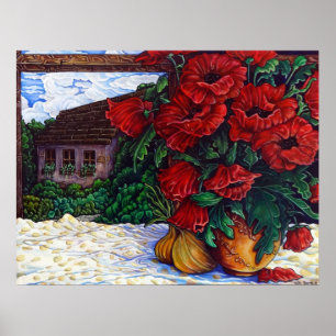 Pflaumen und Zwiebeln Poster
