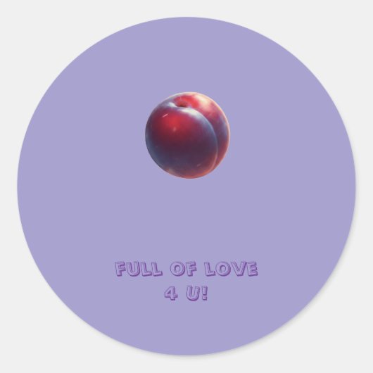 Pflaumen Valentines Runder Aufkleber (Vorderseite)