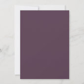 Pflaumen-Violette Blättrige Hochzeit Einladung (Rückseite)