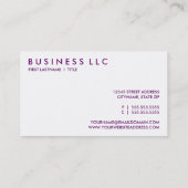 Pflaumen. Visitenkarte (Rückseite)