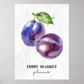 Pflaumen vom Obstmarkt Poster (Vorne)
