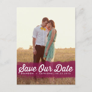 PFLAUMEN-WASSERFARBSPLASH SAVE THE DATE POSTKART ANKÜNDIGUNGSPOSTKARTE