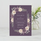 Pflaumenatmosphäre Winterhochzeit Einladung (Stehend Vorderseite)
