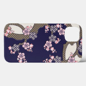 Pflaumenbaum-Blume aus japanischer Textil Case-Mate iPhone Hülle (Rückseite (Horizontal))