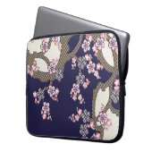 Pflaumenbaum-Blume aus japanischer Textil Laptopschutzhülle (Vorderseite Links)
