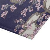 Pflaumenbaum-Blume aus japanischer Textil Schneidebrett (Ecke)