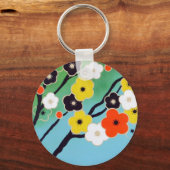 Pflaumenbaum in Blossom Schlüsselanhänger (Vorderseite)