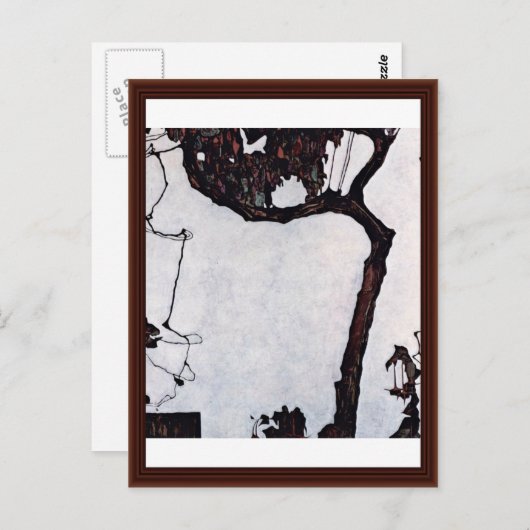 Pflaumenbaum von Schiele Egon Postkarte (Vorne/Hinten)