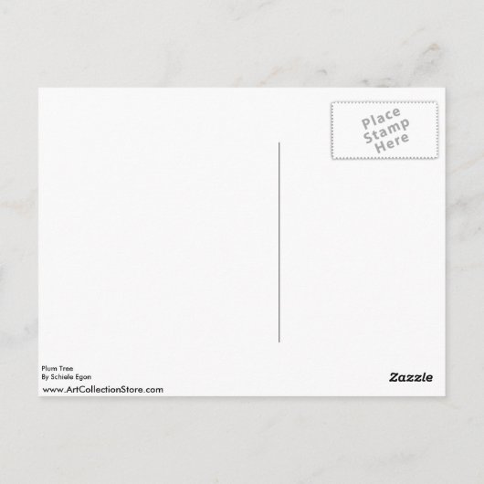 Pflaumenbaum von Schiele Egon Postkarte (Rückseite)
