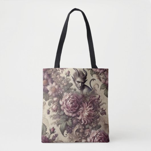 Pflaumenblättern - gotisches Blumendesign Tasche (Vorderseite)