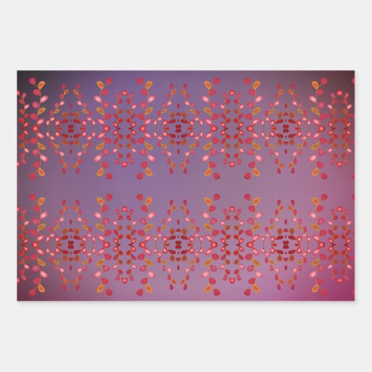 Pflaumenblätterpapier Geschenkpapier Set (Vorderseite)