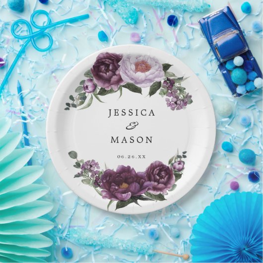 Pflaumenblätterplatte Brautparty Pappteller (Party)