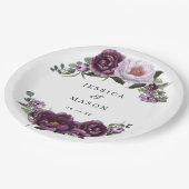 Pflaumenblätterplatte Brautparty Pappteller (Schrägansicht)