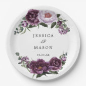 Pflaumenblätterplatte Brautparty Pappteller (Vorderseite)